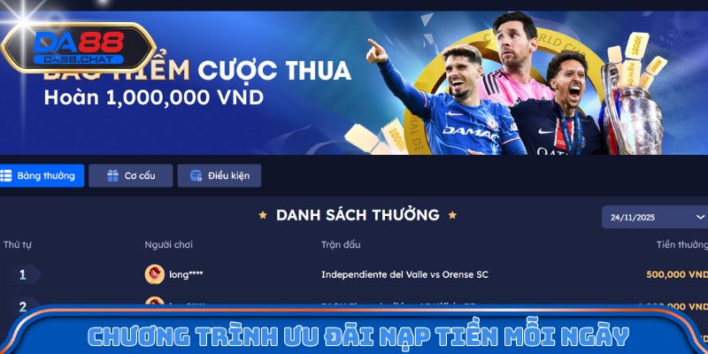 Chương trình ưu đãi nạp tiền mỗi ngày